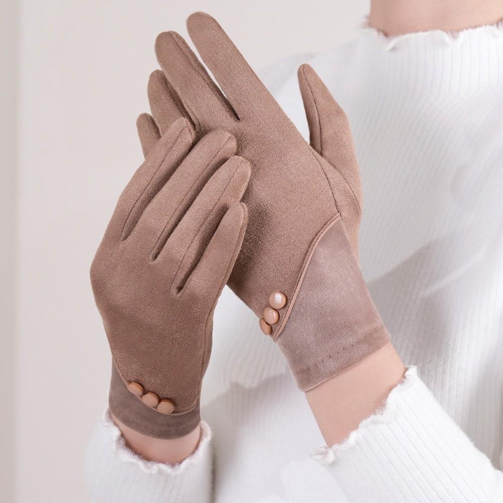 Warm Touch-Screen Gloves Thick Windproof Suede Gloves Practical Winter Thermal Gloves  Driving