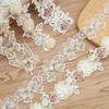 White Organza Three-dimensional Bow, Vanilla Lace Embroidered Trim For Hanfu Accessories, Children's Clothing Accessories