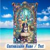Dog Theme Beach Towel Personalized Custom Name & Text Soft Quick Dry Beach Towel for Swimming Travel