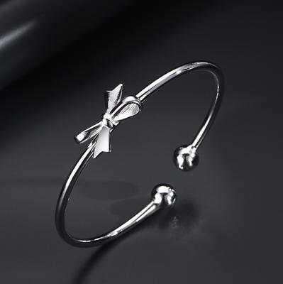 Bracciale Argento con Fiocco Scuotimento Suono Esplosione Fiocco Argentato da Donna Nuovo Regalo di Compleanno