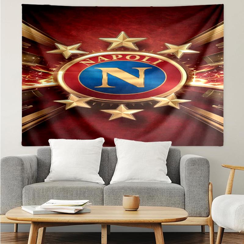 Napoli Football Club Emblem Tapestry Hanging for Bedroom,Livingroom, Playroom,Decor Art Room Wall Tapestry Holiday and Birthday Gifts