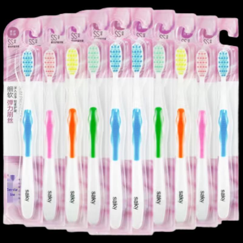 Saky Elastic Gum Care Toothbrush (10-Pack)