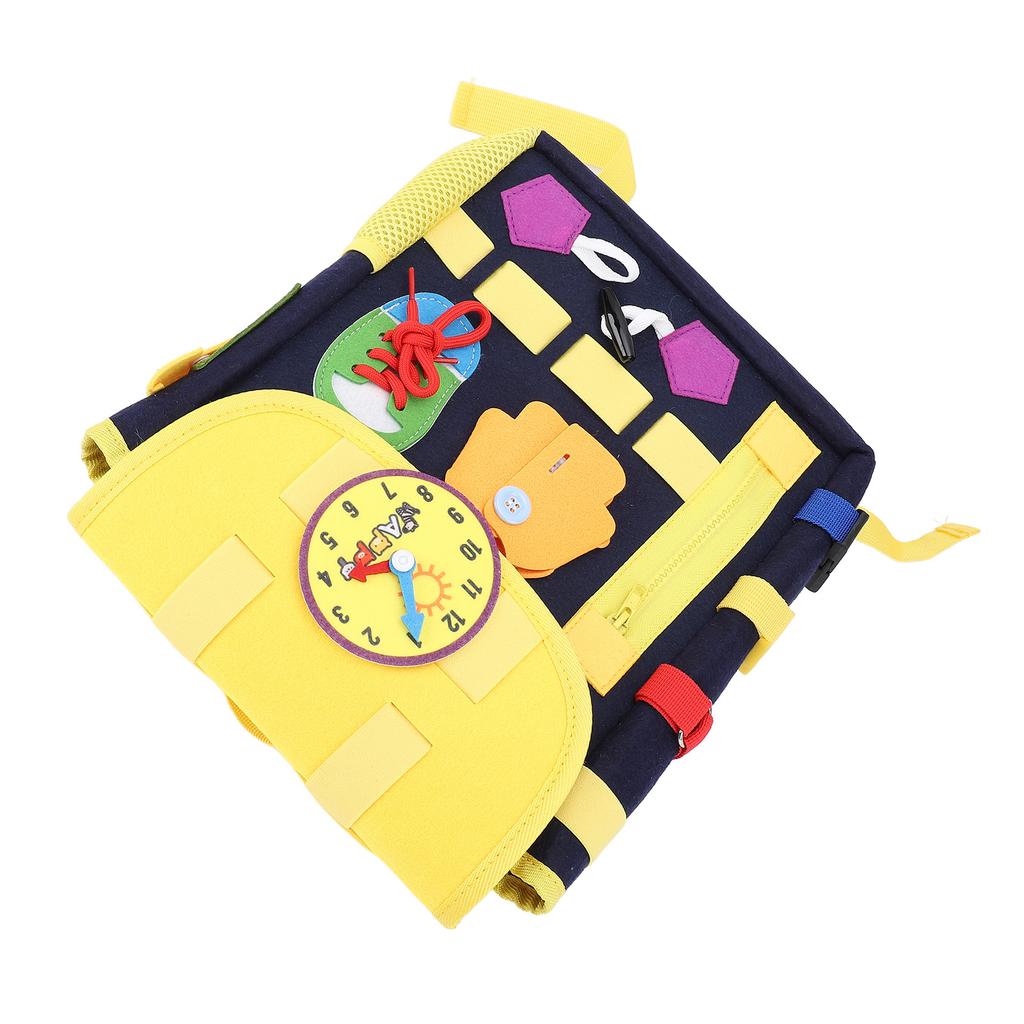 Toddler Backpack with Buckles Felt Educational Learning Activity Sensory Backpack Large Capacity Bag