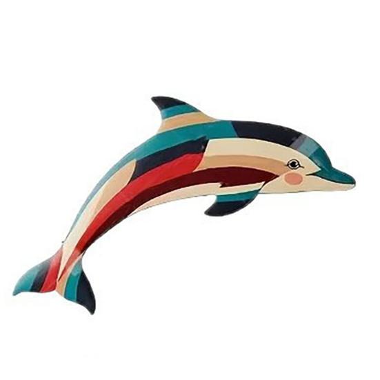 3Pcs/Set Wooden Geometric Dolphin Wall Decoration Coastal Nautical Home Office Living Room Wall Hanging Ornament Rustic Sea Animal Wall Art