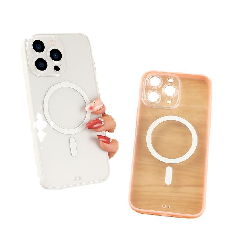 Applicable To IPhone14 Magnetic Suction Phone Case Two-in-one Apple 13promax Full-pack Transparent Hard Case