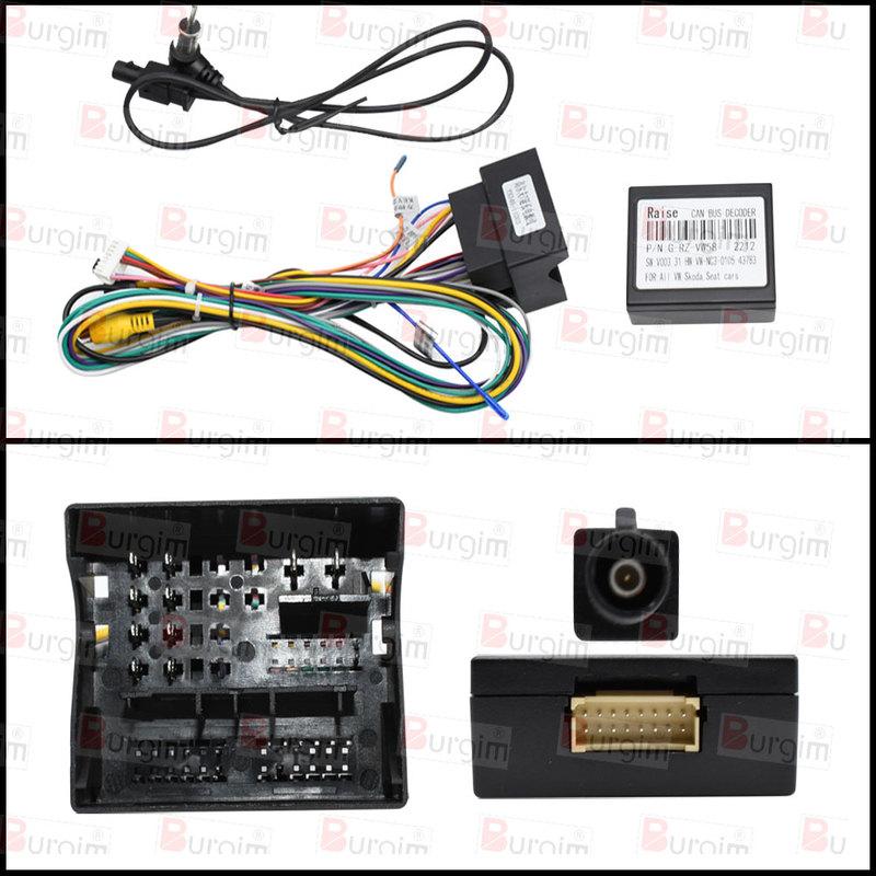 Car Radio Fascia Frame For Volkswagen VW Passat B8 Arteon 2014- 10 Inch 2DIN Stereo Panel Harness Power Cable Adapter Canbus