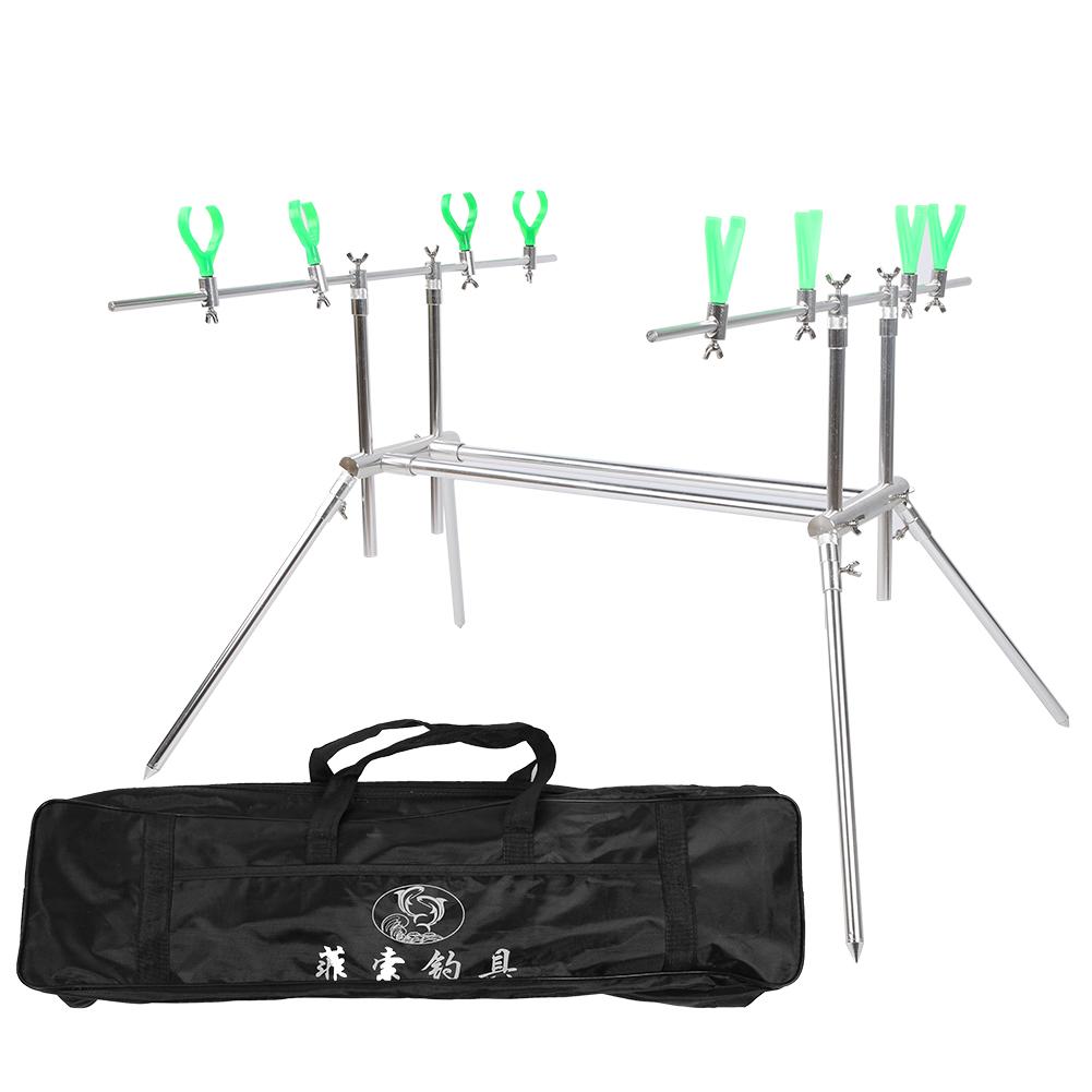 5 Head Aluminum Alloy Fishing Rod Holder Bracket Bite Alarm Telescopic Fish Frame Accessories