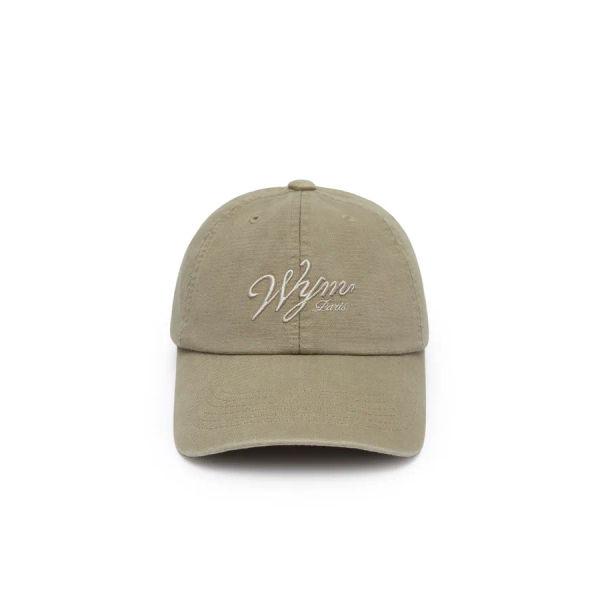 [wooyoungmi] Beige Lettering Dying Ball Cap W261CA55999E