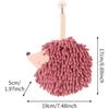 Chenille Fuzzy Ball Hand Towels Hedgehog Cartoon Towels Absorbent Funny Hanging Hand Drying Towel with Loop for Bathroom Kitchen