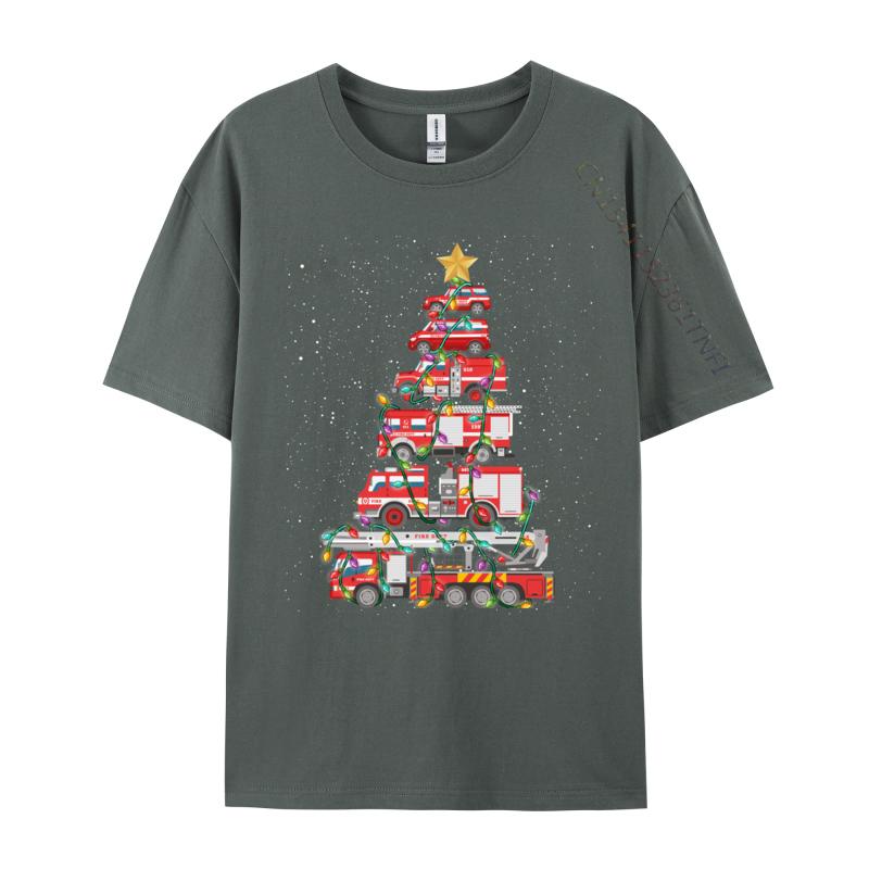 Zábavné Hasičský Strom Hasičské Auto Vánoce Veselé Vánoce Trička Mládež Rife Klasická Trička Bavlněná Trička