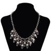 Punk Halloween Skull Necklace Statement Chain Jewelry with Front Drape and Alloy Finish for Concert and Party Outfits Daily