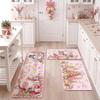 3Pcs Christmas Kitchen Mat Non Slip Washable Crystal Velvet Floor Rugs Holiday Home Decoration