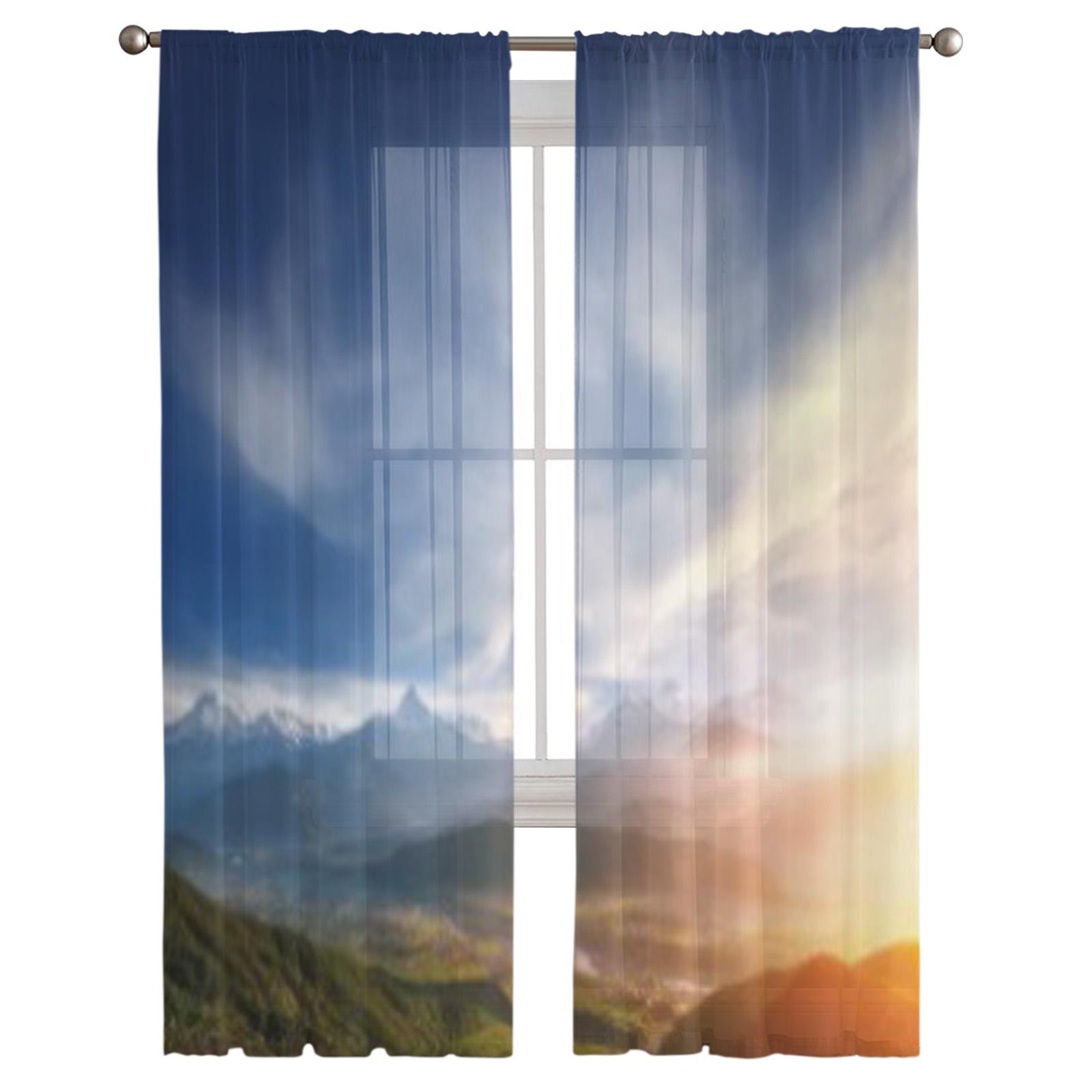 Shangri-La Роскошные шифоновые прозрачные шторы для гостиной — фото 2