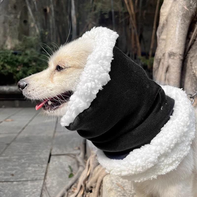 

Dog Plush Winter Earmuffs: Noise-Proof, Warm, Anti-Freeze, Double-Layer Pet Comfort Headgear S Neck 22cm чёрный