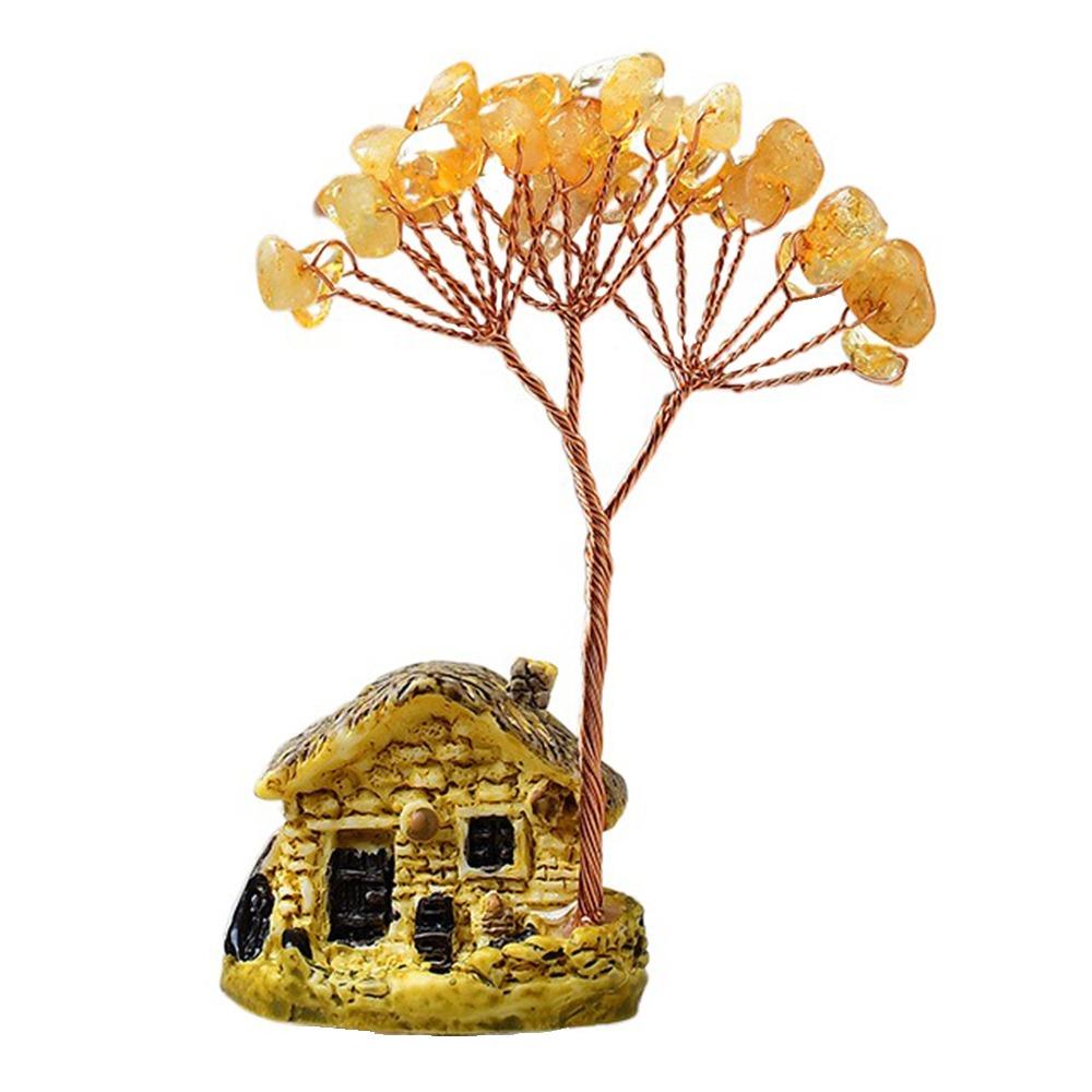 Creative Natural Crystal Tree Copper Wire Crystal Decorative Trees Fortune Tree Figurine  Desktop