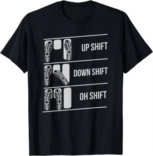 

SpringSummer 2026 New Limited Edition Up Shift Down Shift Oh Shift Car Pedal Tshirt Highquality Ins Y2k 4XL