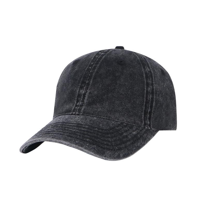 Washed Denim Old Baseball Cap Female Summer Soft Top Breathable Retro Smoke Gray Cap Male