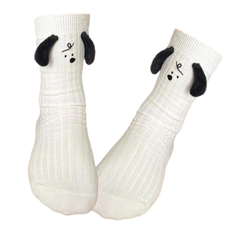 Womens Crew Socks ,LightWeight Thin Casual Calf Socks Cute Dog Ear Animal Socks Cotton Soft Stockings
