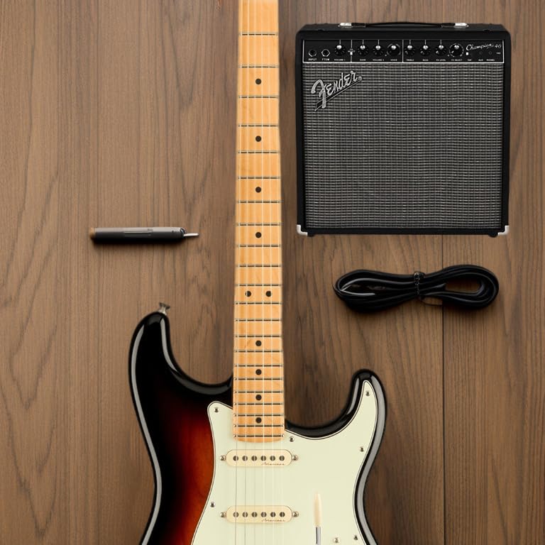 Fender Electric Guitar Player Plus Maple Sunburst Stratocaster®, Fingerboard, 3-Color