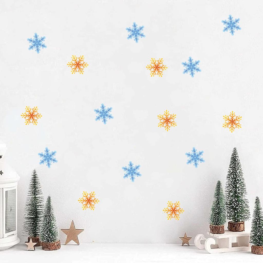 15PCS Christmas Decoration Wall Stickers Window Snowflake Decals Wall Arrangement Stickers