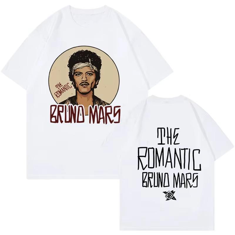 Bruno Mars Print Vintage Tshirt The RoUnisextic Tour Graphic T Shirt Unisex Women Fashion EU Size Short Sleeve Top Clothes