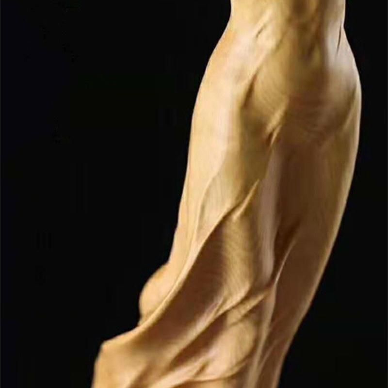Boxwood Carving Maiden Maid Young Girl  Solid Wood Living Room Home Handicrafts Huang Yang Wood Euonymus Japonicus