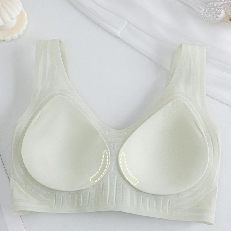 Nahtlose Einteilige Lingerie für Damen in Übergröße Dünner und Atmungsaktiver BH Anti-Hänge Faltbares Accessoire BH ohne Bügel