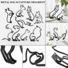 Metal Home Office Dogs Statue Modern Abstract Art Sculpture Ornaments Decoration