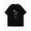 Oversized T Shirt Dress Black Bunny Cartoon Print Casual Streetwear Fashion Women Summer Outfit