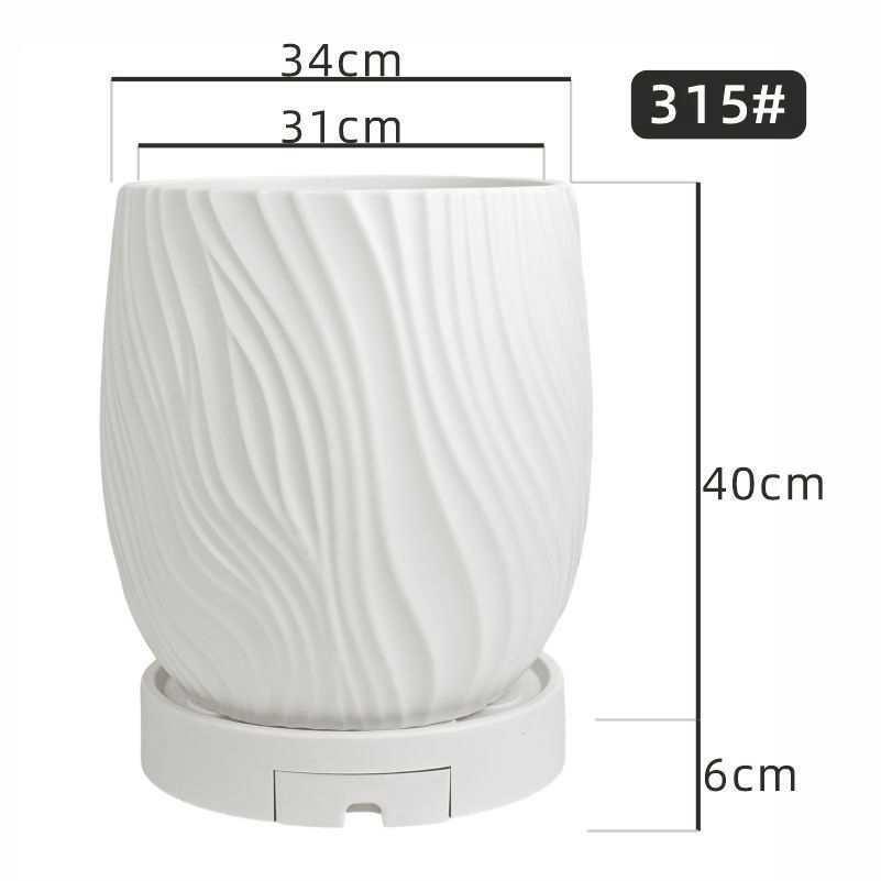 Large Caliber Resin Flower Pot for Monstera Deliciosa - Durable, Thickened Design with a Luxurious Touch