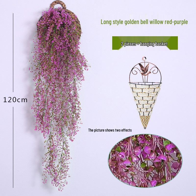 Wisteria Vine Artificial Silk Flower Wall Hanging for Indoor Decoration