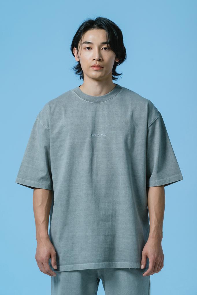PSSHOPPER Pigment Back Cut Short Sleeve [Light Gray]