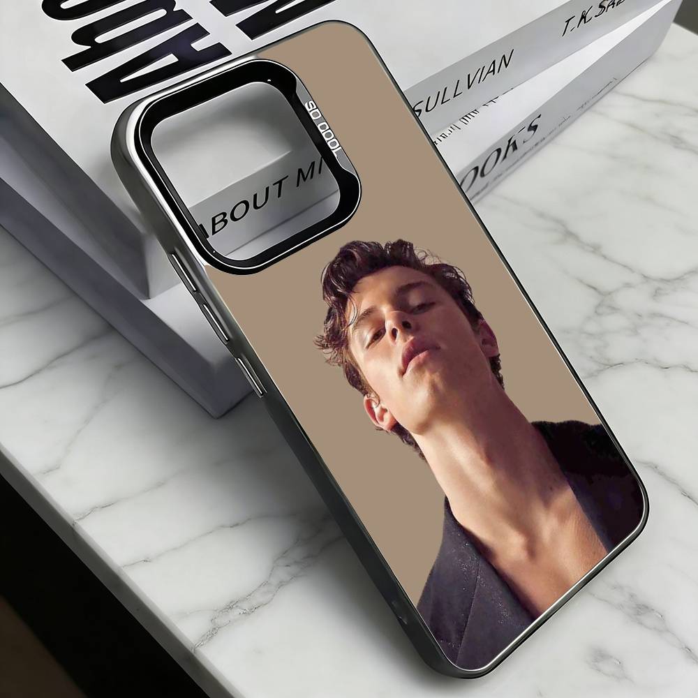 

S-Shawn M-Mendes Phone Case For iPhone 17,16,15,14,13,12,11 Plus,Pro Max,XS,Colored Silver Plated Inside Cover iPhoneXSMAX
