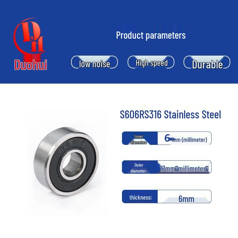 316 Stainless Steel Acid and Alkali Resistant Miniature Ball Bearing (Models 603-609, 688)