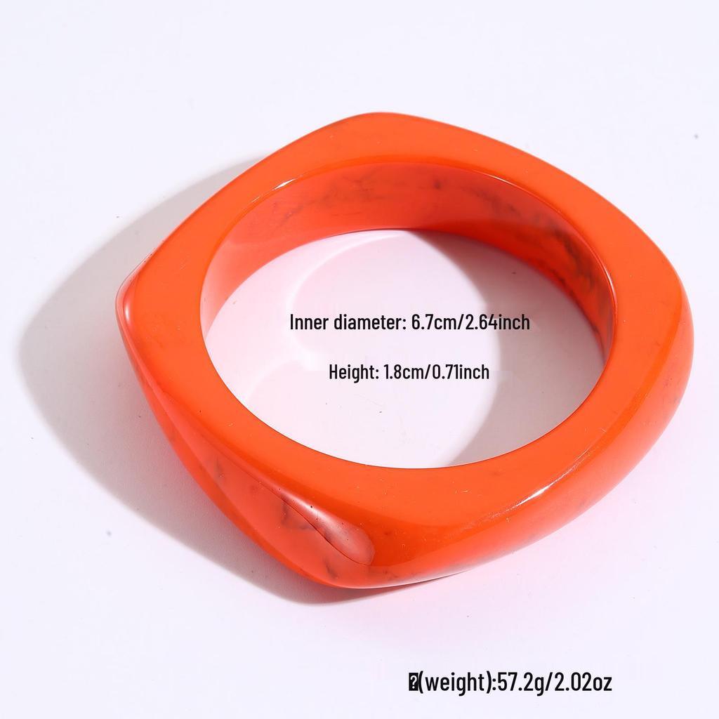 Europese & Amerikaanse Retro High-End Semi-Transparant Ovaal Hars Armband voor Meisjes