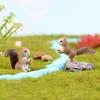 4Pcs Mini Squirrel Animal Figurine DIY Miniature Fairy Garden Bonsai Ornament