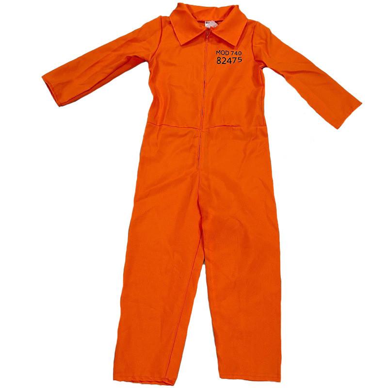 Prisoner Unisex Orange Costume For Boys And Girls Perfect For Celebrations Halloween