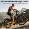 Bicicletă Electrică TTGO E-SUVO Motor 250W Baterie 48V15Ah Autonomie Maximă 120km Anvelope 27.5“ × 2.4” Cadru Suspensie Completă Frâne cu Disc Hidraulice Shimano 7 viteze