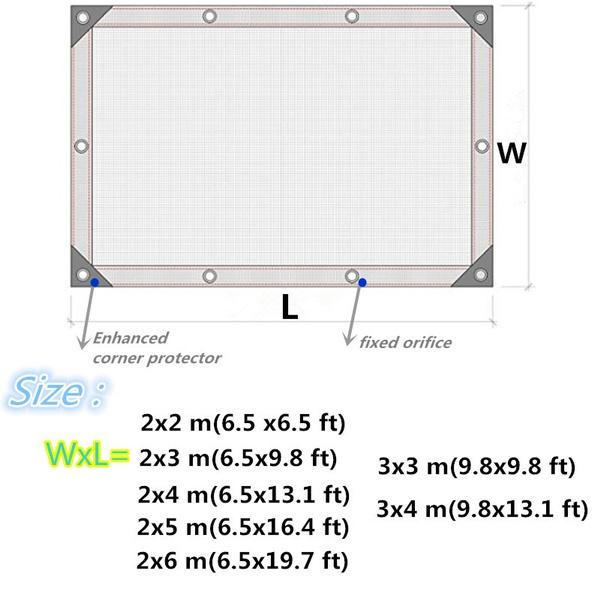 Outdoor Patio Sun Shade Cloth With Grommets, Garden Sun Shade Sails, Canopy Shelter Cover