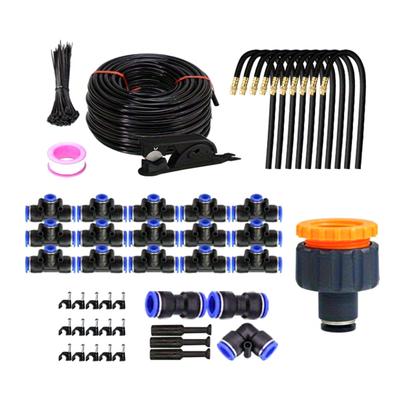 10M/15M Garden Irrigation System Irrigation Hose with 360-Degree Bendable Nozzles Quick Connect Drip Irrigation System for Greenhouse Lawn Watering