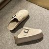 Muffin shoes cork tide inner height increase women's wear half drag fashion Birkenstocks thick-soled Birkenstocks head
