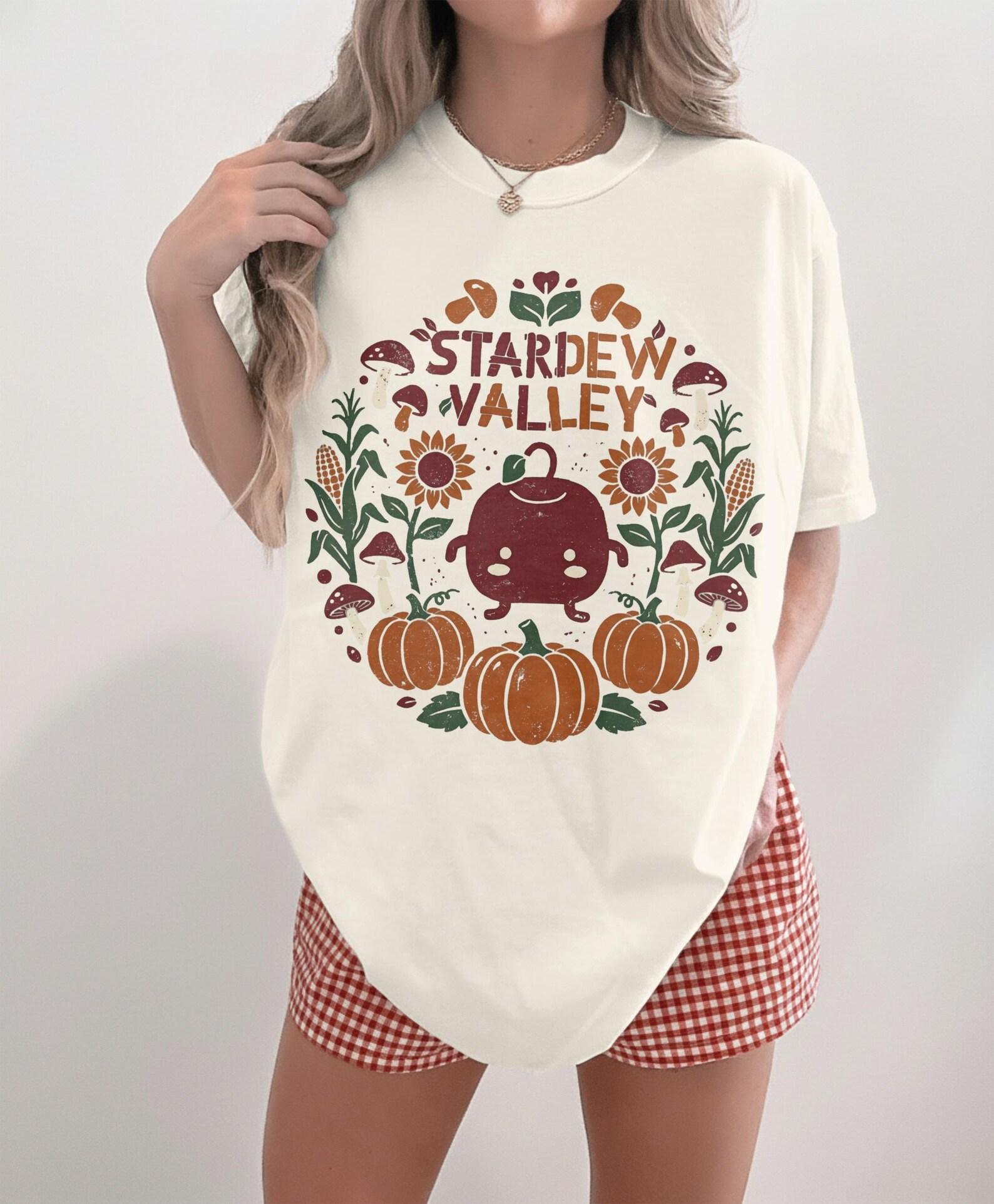 Stardew Valley Shirt Harvest Moon Game Tee Indie Video Game Art Stardew Valley Gift Cozy Games Apparel Junimo Character Tee T-Shirt 2XL
