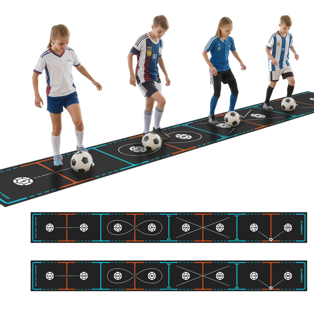 Football Training Agility Step Mat 4 In 1 Footwork Assistance Mats Silent Rubber Base Football Pad for Indoor Outdoor Home Gym