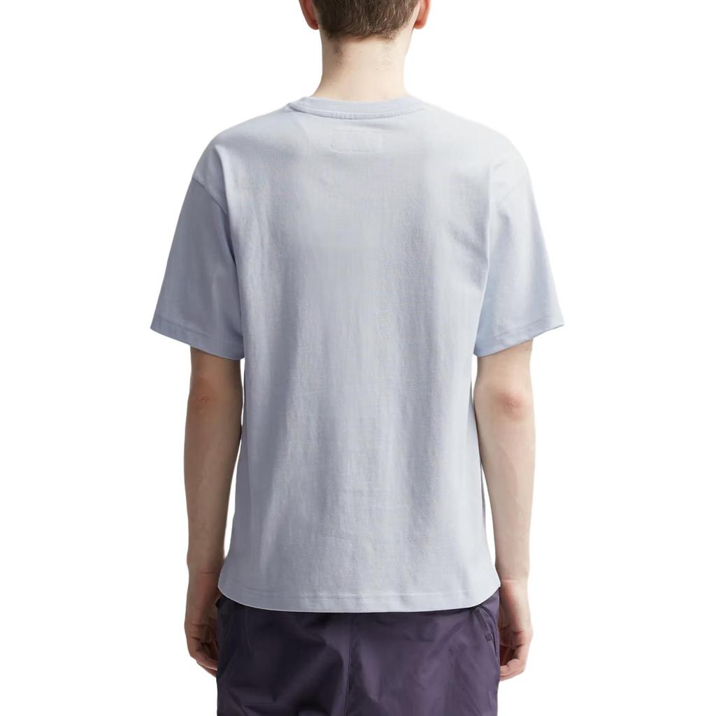 Nike Loose Fit Round Neck Drop Shoulder Letter Print T-Shirt Men Tops Light-Blue FB2750-085