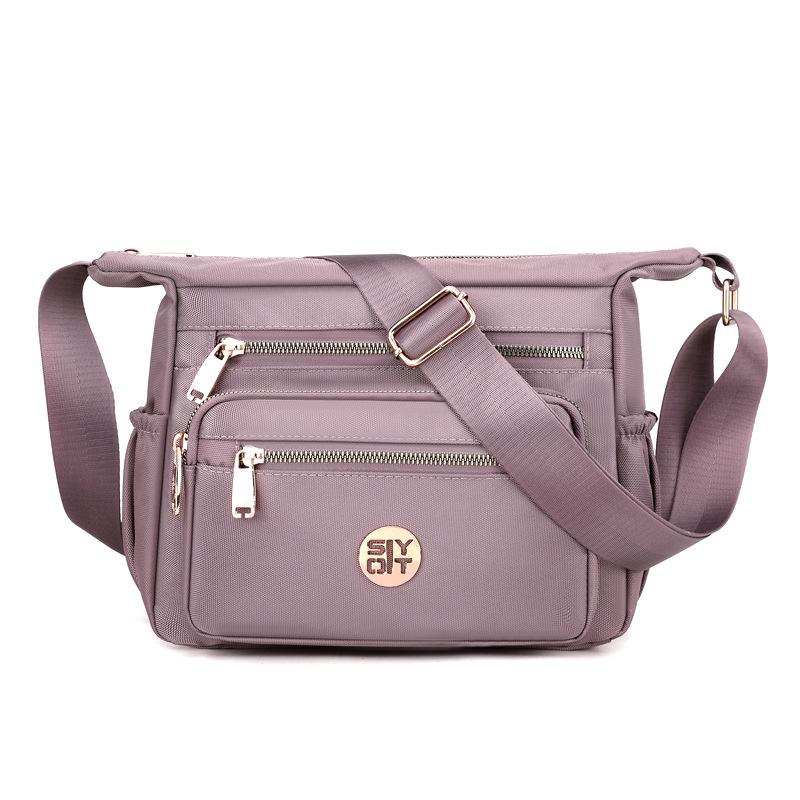 New Women's Casual Shoulder Bag Lightweight Small Square Bag Anti-splashing Nylon Mobile Phone Change Mother Travel Bag