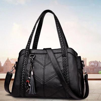 Moodne õlakott naistele luksuslik käekott naistele retro PU nahast käekott tuttidega naiste crossbody kott kassi kätteandmisega