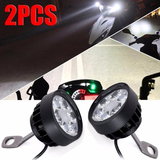 

2Pcs 6LED Motorcycle Headlight DRL Spotlights Super Bright LED Lamp Fog Light