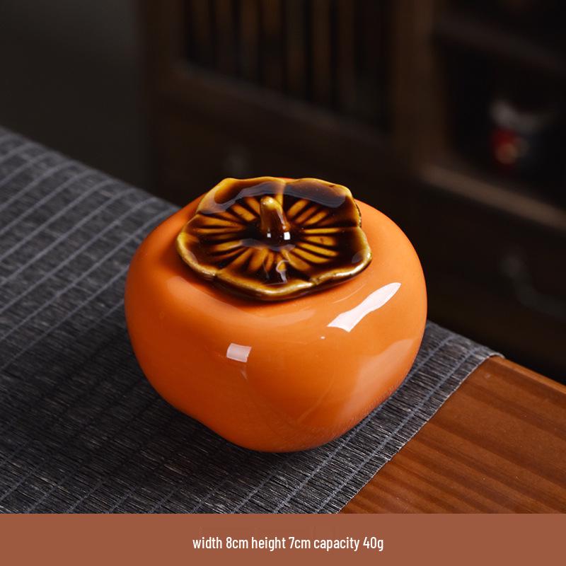 

Керамическая банка для чая с хурмой и подсвечник для конфет, специй или ароматизированного крема - Идеальный сувенирный подарок. 40g