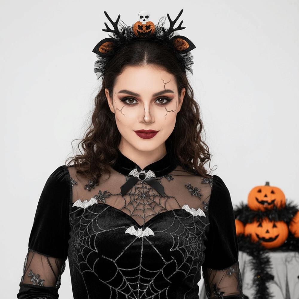 Black Headdress Halloween Hairband Cute Cosplay Headband Party Hair Hoop  Hair Accessories