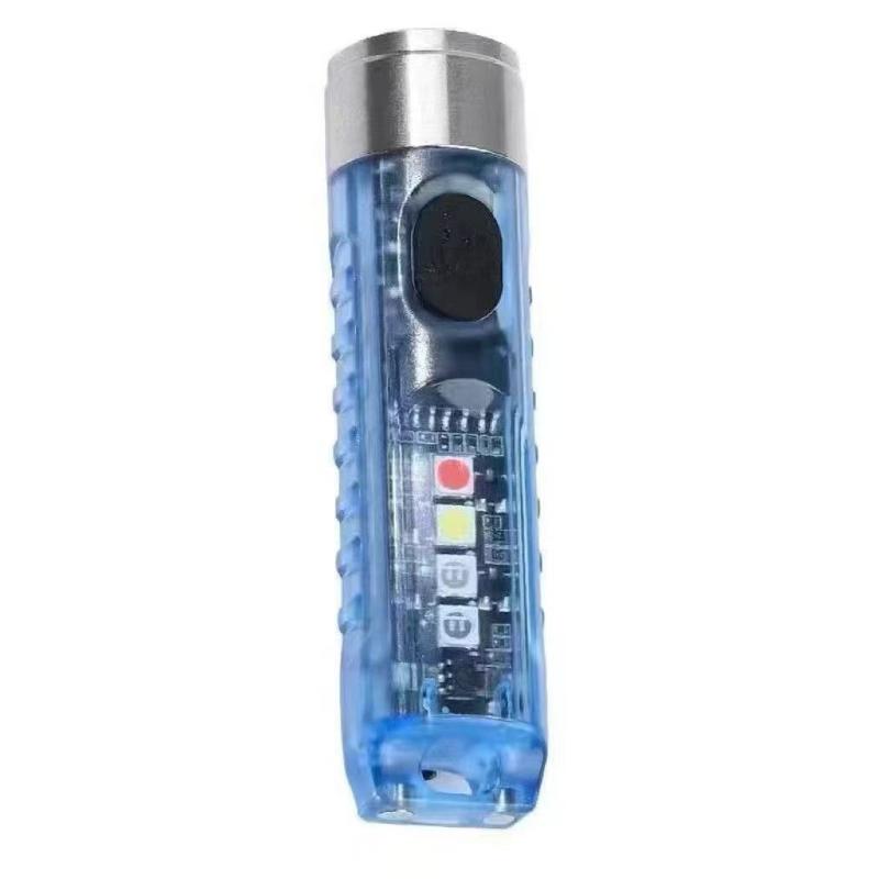 1Pc Rechargeable Mini Keychain Flashlight With 10 Modes And Magnetic Base - Ideal For Camping And Outdoor Activities